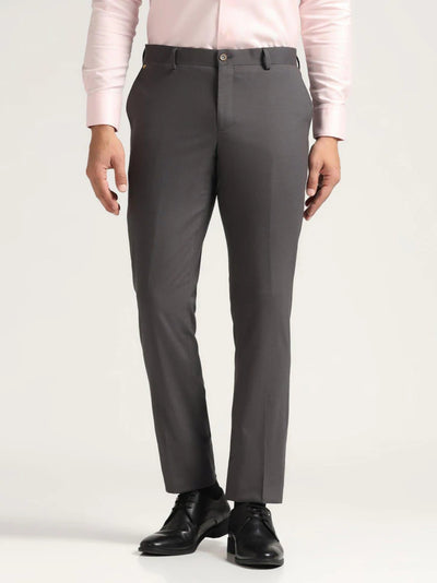 Luxe Slim Comfort Formal Grey Solid Trouser