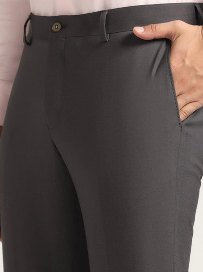 Luxe Slim Comfort Formal Grey Solid Trouser