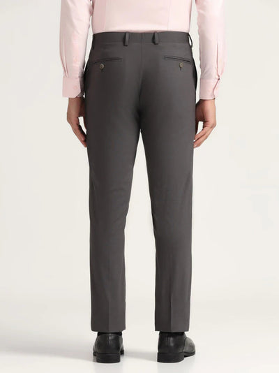 Luxe Slim Comfort Formal Grey Solid Trouser