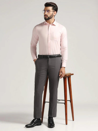 Luxe Slim Comfort Formal Grey Solid Trouser