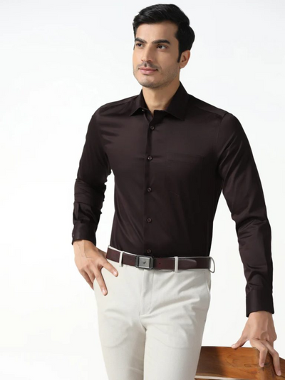 Chocolate Sauce Non-Iron Solid Shirt