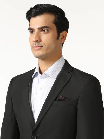 Black Two Piece Solid Suit