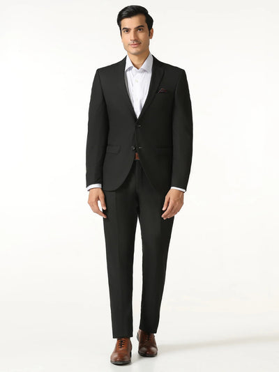 Black Two Piece Solid Suit
