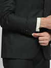 Luxe Three Piece Green Solid Formal Suit
