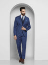 Luxe Three Piece Blue Solid Formal Suit
