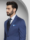 Luxe Three Piece Blue Solid Formal Suit