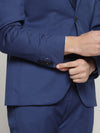 Luxe Three Piece Blue Solid Formal Suit