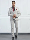 Two Piece Beige Solid Formal Suit