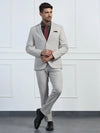 Two Piece Beige Solid Formal Suit