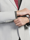 Two Piece Beige Solid Formal Suit