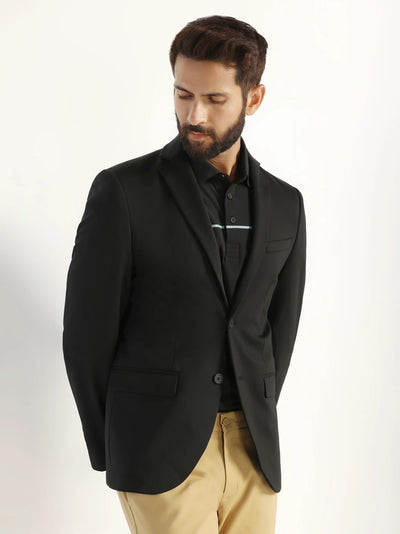 Formal Black Solid Blazer