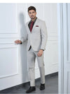 Two Piece Beige Solid Formal Suit