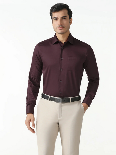 Cherry Lacquer Non Iron Solid Shirt