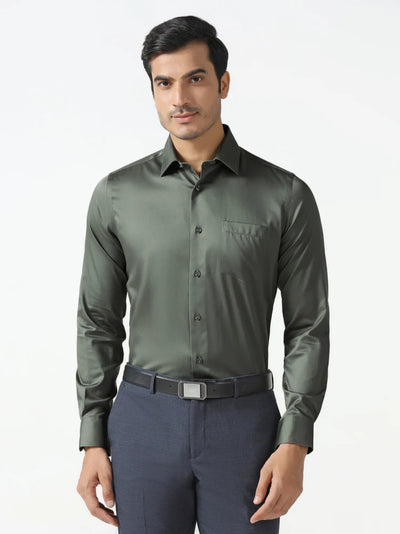 Olive Non-Iron Solid Shirt
