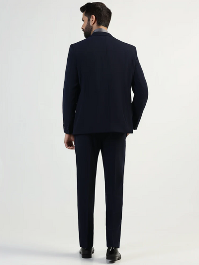 Two Piece Navy Solid Formal Suit