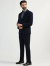 Two Piece Navy Solid Formal Suit