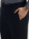 Two Piece Navy Solid Formal Suit
