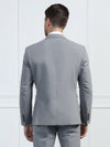 Two Piece Grey Solid Formal Suit