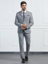 Two Piece Grey Solid Formal Suit