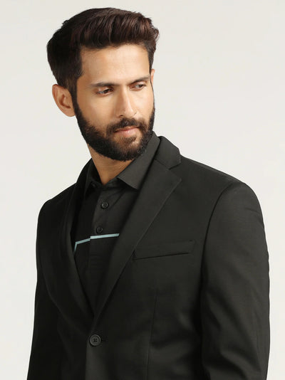 Formal Black Solid Blazer