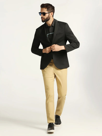 Formal Black Solid Blazer