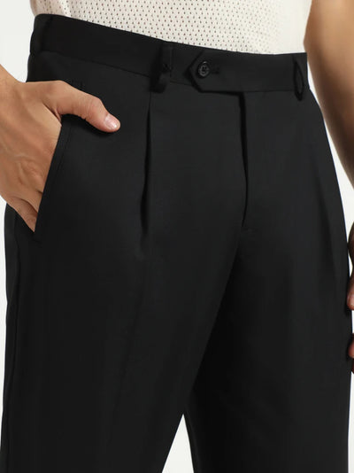 Ease Fit Formal Black Solid Trouser