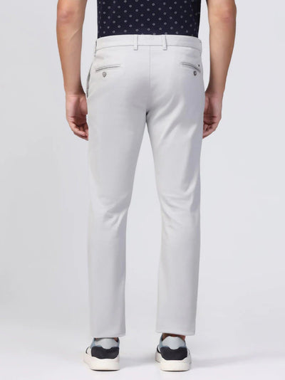 Slim Casual Grey Solid Trouser