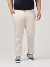 Slim Casual Beige Solid Trouser