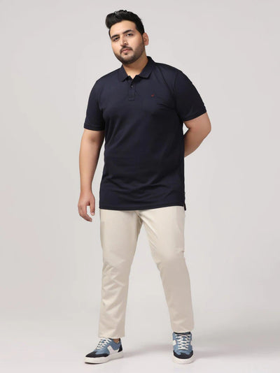 Slim Casual Beige Solid Trouser