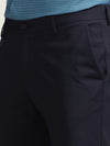 TechPro Slim Fit Casual Navy Solid Trousers