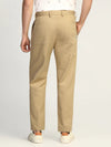 Sneaker Fit Casual Khaki Solid Trousers