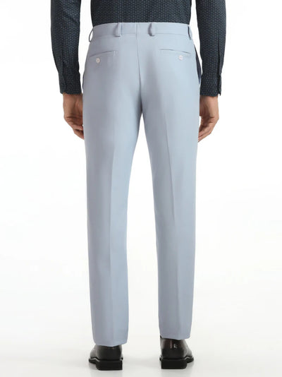 Slim Fit Light Blue Solid Trouser