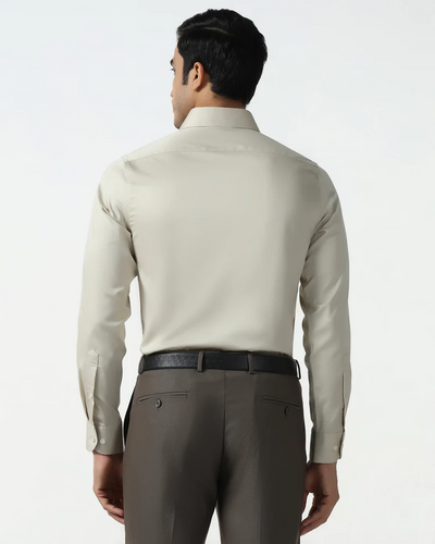 Cream Non-Iron Solid Shirt