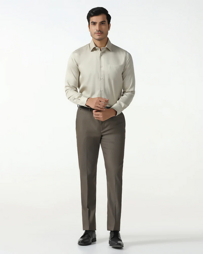 Cream Non-Iron Solid Shirt