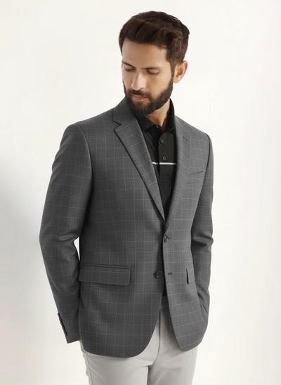 Casual Checkered Blazer