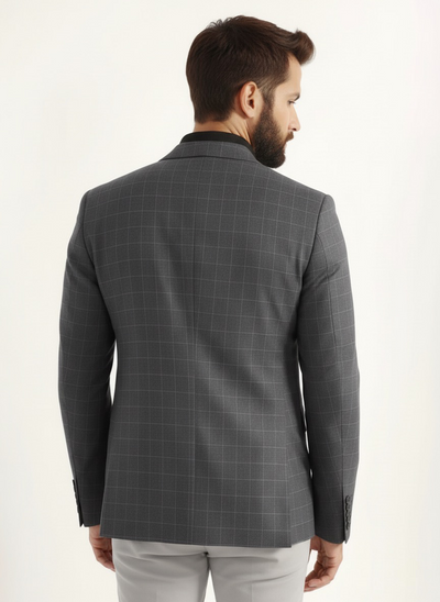 Casual Checkered Blazer