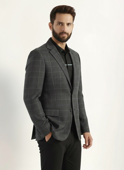 Charcoal Grey Wool Blazer