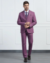 Three Piece Mauve Solid Formal Suit