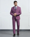 Three Piece Mauve Solid Formal Suit