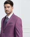 Three Piece Mauve Solid Formal Suit