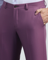 Three Piece Mauve Solid Formal Suit