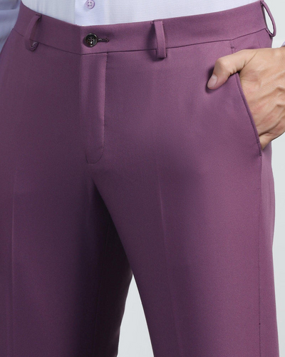 Three Piece Mauve Solid Formal Suit