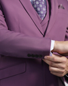 Three Piece Mauve Solid Formal Suit